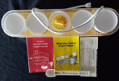 Vintage Salton Yogurt Maker Model GM-5W Thermostat Controlled W/ Milk Glass Cups • $25