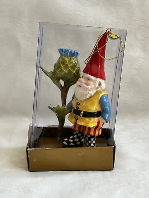 Mackenzie Childs WOODLAND GNOME WITH THISTLE Resin Ornament NEW M22-ja • $52