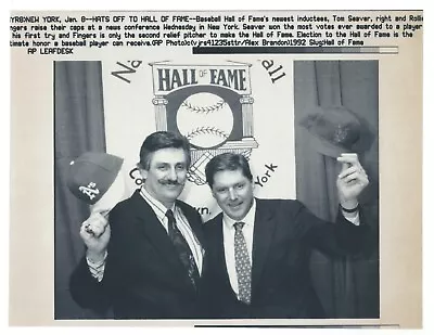 1992 Rollie Fingers And Tom Seaver Elected To Hall Of Fame Laser Photo • $15