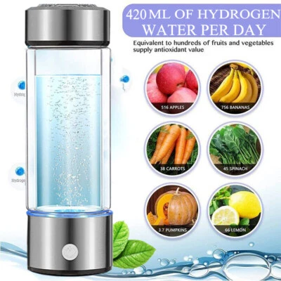 £23.99 • Buy Alkaline Hydrogen Generator Water Bottle 420ml Ionizer Hydrogen Water Health Cup