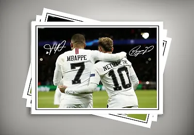 $59.95 • Buy Mbappe Vs Neymar PSG FC Autographed Art Poster Prints. Great Gift