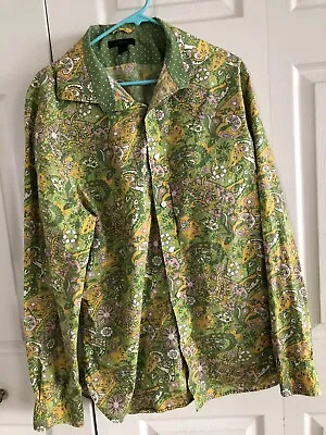 Men’s XL- Vintage Express Long Sleeve Button Up Shirt- Floral Hippie Paisley • $19