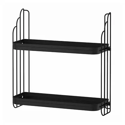 Ikea Wall Shelf Black 50x52 Floating Mounted Display Storage Hold Hanging Unit • £29.96
