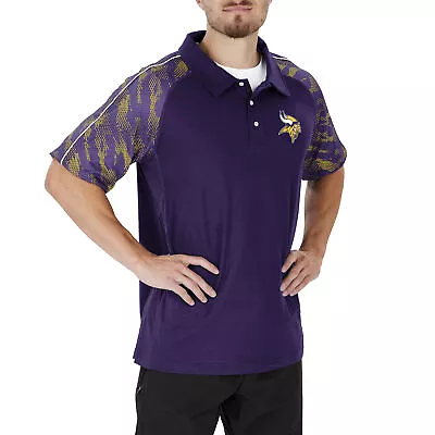 Zubaz NFL Men's Minnesota Vkings Elevated Field Polo W/ Viper Print Accent • $38