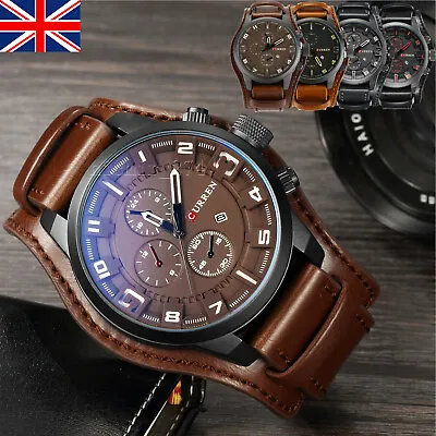 £12.25 • Buy CURREN Men Watches Army Military Chronograph Date Quartz Wrist Watch Waterproof