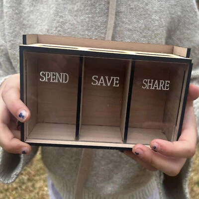 Wooden Piggy Bank Novelty Money Coin Saving Box Kids Adults Gifts AU • $18.59