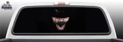 Monster Teeth Face Creepy Perf Perforated Rear Window Graphic Decal SUV Truck  • $70.97