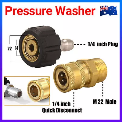 Brand New Pressure Washer Adapter 1/4  Quick Connect Kit M22-14 Adapter Au Stock • $16.19