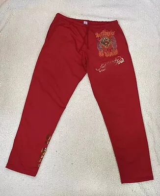 Vintage Bright Red Ed Hardy Sports Sweatpants Joggers Men Size XL • $99.99