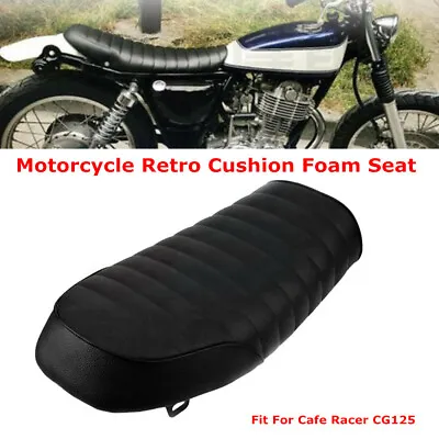 Motorcycle Soft Sponge Seat Racing Style Bike Comfortable For Cafe Racer CG125 • $82.99