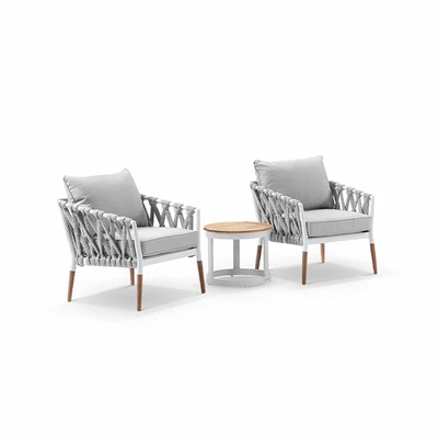 $1899 • Buy NEW Silas Outdoor Rope And Aluminium Patio Balcony Set With Side Table