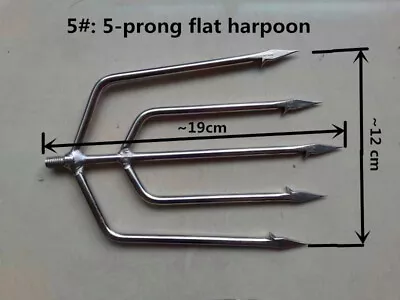 1Pc 3/5/7-Prong Harpoon Spear Gig Fish Frog Salmon Eel Barbed Stainless M8  • $5.80