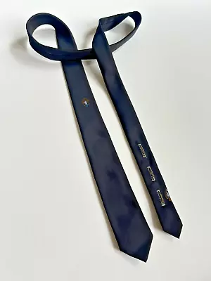 Vintage Skinny & Short Prince Consort Neck Tie Black Button Down Necktie 53/2 • $15