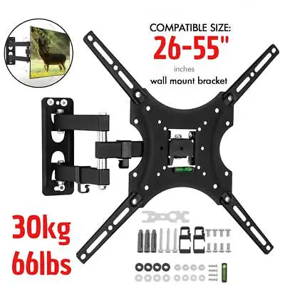 TV Wall Mount Bracket Tilt Swivel Swing Arm 32/40/43/49/50/55 Inch LED UK • £9.99