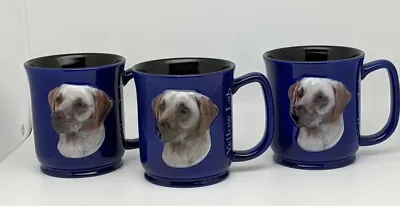 Cobalt Blue YELLOW LAB Encore Paw Prints 3-D Coffee Mug -set Of 3 • $9.95