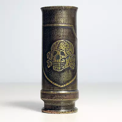 WWII German Shot Glass Wehrmacht Division Flak Trench Art Brass Memorabilia • £33.78