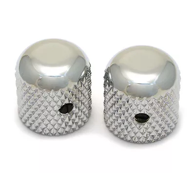 (2) Chrome Vintage Dome Knobs For Tele® & P Bass® 1/4  Solid Shaft MK-0110-010 • $14.15