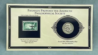 1951 Franklin Silver Half Dollar With US 1962- 4 Cent Postage Stamp Set • $23.88