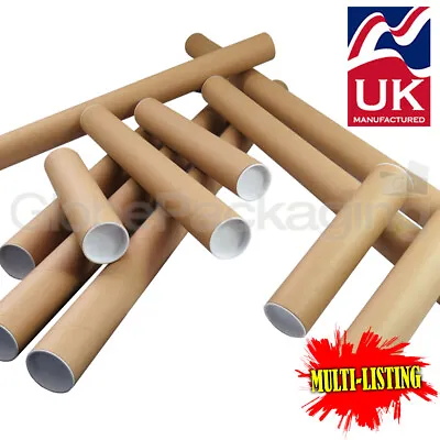 STRONG CARDBOARD POSTAL TUBES A0 A1 A2 A3 A4 IN 50mm & 44.5mm WITH END CAPS • £336