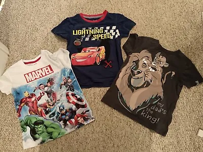 Boys T-shirt Bundle Age 3-4 Years DISNEY Cars Lion King Marvel Avengers • £5.99