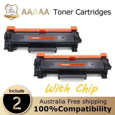 2x TN2450 Toner For Brother MFC-L2713/ L2730 /L2750/ L2350DW/ L2710DW With Chips • $51.99