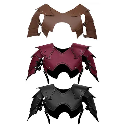 Mens Gothic Chest Armor Leather Shoulder Armour Medieval Knight Cosplay Costume • $10.11