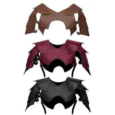 Mens Steampunk PU Leather Chest Shoulder Armor Warrior Knight Halloween Costume • $11.03