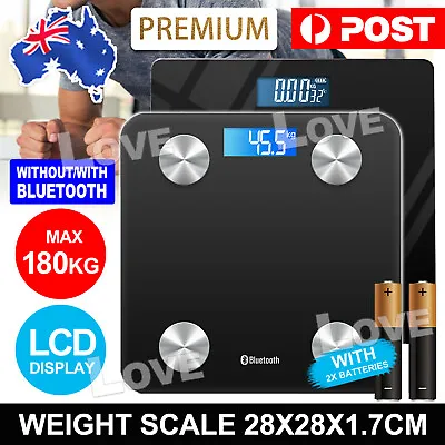 LCD Digital Bathroom Scales Home Gym Body Fat Scale BMI Bluetooth Smart Monitor • $17.85