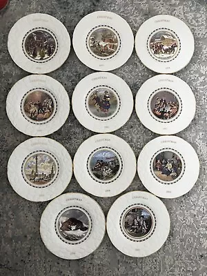 Collection Of 11 Coalport Christmas Collectors Plates • £60