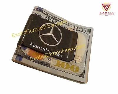 Mercedes Benz REAL Carbon Fiber Money Clip In 2x2 Gloss *Top Quality* • $34.99