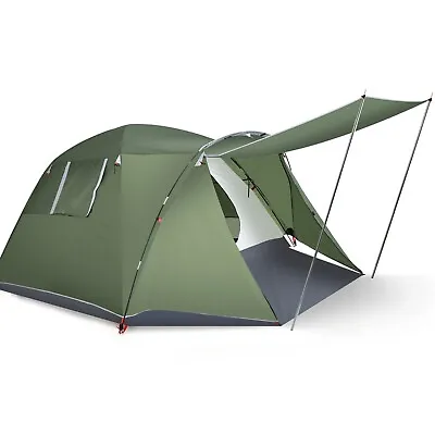 £89.99 • Buy 4-6 Person Camping Tent Waterproof Family Large Double-Layer Tents W/Front Porch