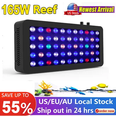 Dimmable 165W Aquarium Lights Full Spectrum Coral Reef Fish Tank LED Plant Lamp • $84.44