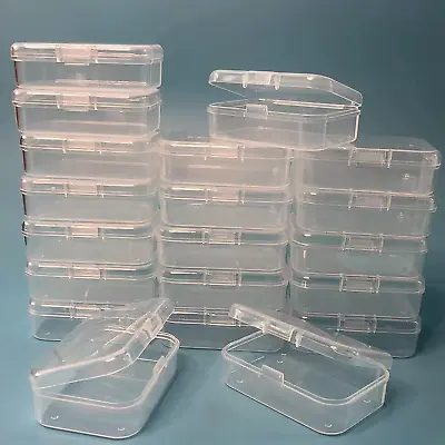 Mini Storage Containers Small Rectangle Plastic Clear Beads Storage 20 Pcs • $13.99