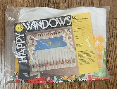 Vintage RENNIE CURTAIN CO Happy Windows Cafe Tier Strawberry Cottagecore NOS New • $54.59