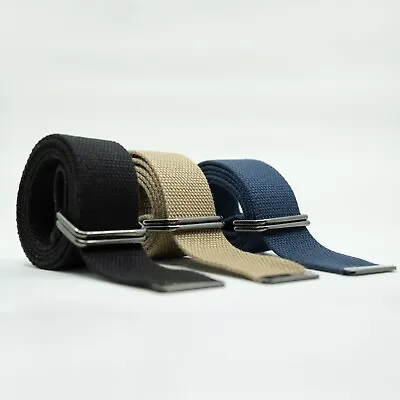 1.5  Rectangular D-Ring Adjustable Canvas Web Belts | Big And Tall Sports Belt • $12.99