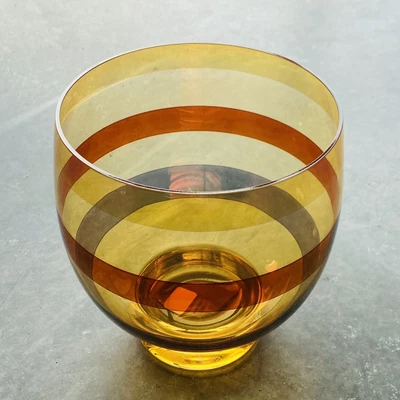 $15.99 • Buy Crate & Barrel Large Orange Luster Hurricane Glass Vase Candle Holder, MCM