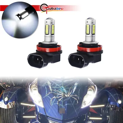$9.99 • Buy 2pc Xenon White H9 LED Bulbs For Motorcycle 2010-2019 Can-Am Spyder RT Foglights