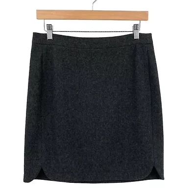 J.CREW Straight Skirt Womens Size 4 Tall Gray Solid Wool Flat Front Back Zipper • $19.99