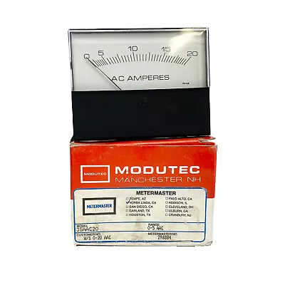 Modutec 3SAAC20 VU Panel Meter 0-20AMPS AC Amps Read Out Gage USA  • $45