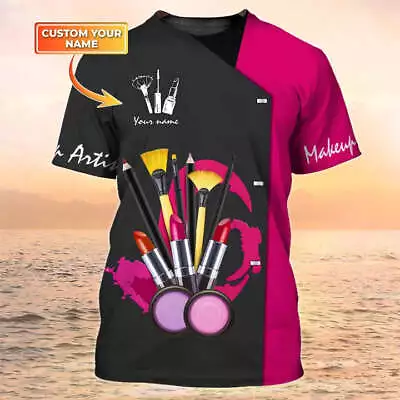 Make Up Artist Shirts Beauty Uniform 3D Shirts For Women Make Up Artist Shirt_7 • $23.99