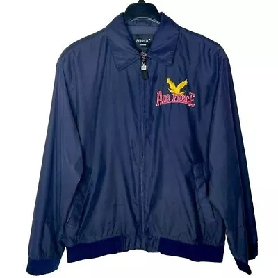 Perruzzo Outerwear Men's Blue Embroidered Air Force Jacket Size L  • $39.95