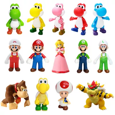 Super Mario Bros Series Koopa Peach Yoshi PVC Action Figure Model Toys • $16.99