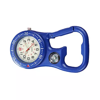 Men Women Carabiner Clip-on Quartz Watch Compass Corkscrew Luminous Pocket Watch • £13.66