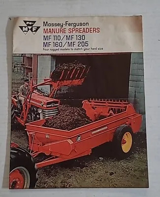 Massey Ferguson Manure Spreaders Brochure Catalog Vintage MF 110 130 160 205 • $9.99