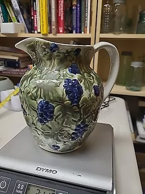 John B Taylor Pottery Bulbous Grape Pitcher. Uhl Mold.  About 8 Inches • $12