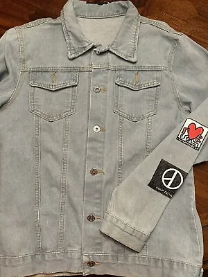 G-Dragon Bad Boys Denim Jacket Men's Distressed Appliques  90's Size Large • $25.55