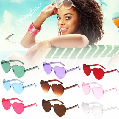 $10.59 • Buy Women Love Heart Sunglasses Beach Casual Fashion Retro Glasses Eyeglasses