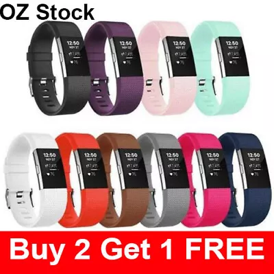 $3.95 • Buy Silicone Watch Wrist Sports Strap For Fitbit Charge 2 Band Wristband Replacement