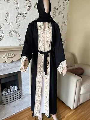 Dubai Abaya Arabian KaftanFarashaJalabia MaxiOpen AbayaKimonoCapriPlain • £30