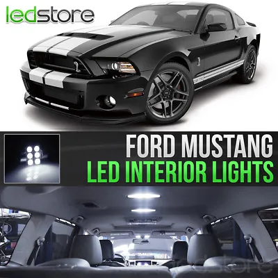 2005-2014 Ford Mustang White Interior LED Lights Kit Package + License Lights • $11.99